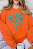 Turquoise Boot Stitch Graphic Fleece Sweatshirts