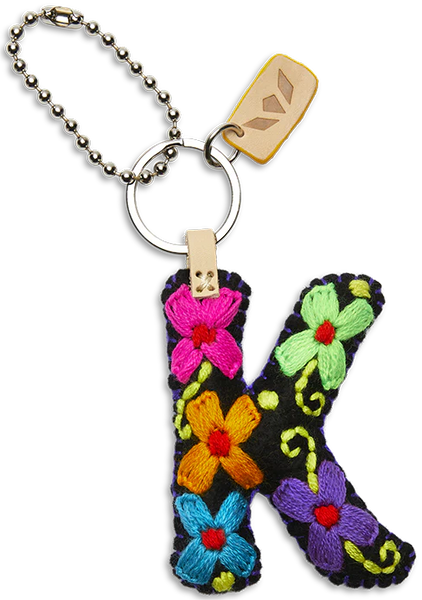 Consuela Black Felt Alphabet Charm - Letter K