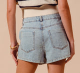 Button Front Denim Skort