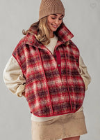 Plaid Oversized Wool Vest