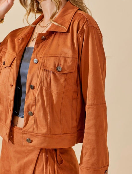 Button Up Jacket In Rust