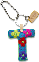 Turquoise Felt Alphabet Charms - Letter T