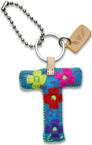 Turquoise Felt Alphabet Charms - Letter T