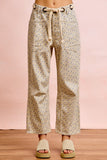 Floral Relaxed Pants with Tie